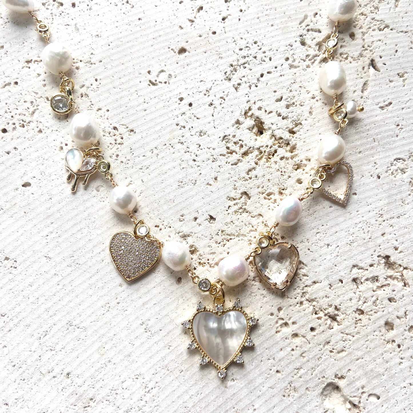 Pearl and Charm Necklace