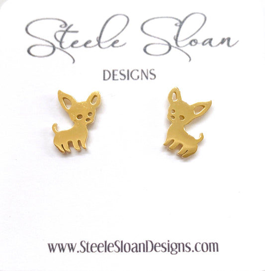 Chihuahua Stud Earrings