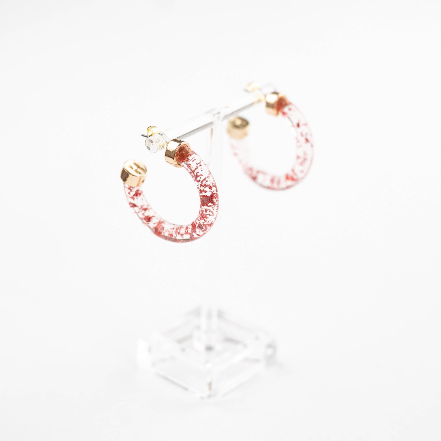 Acrylic Hoops - Mini Pink Foil