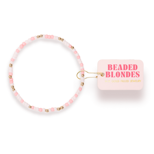 Bracelet - Sprinkle - Light Pink & White