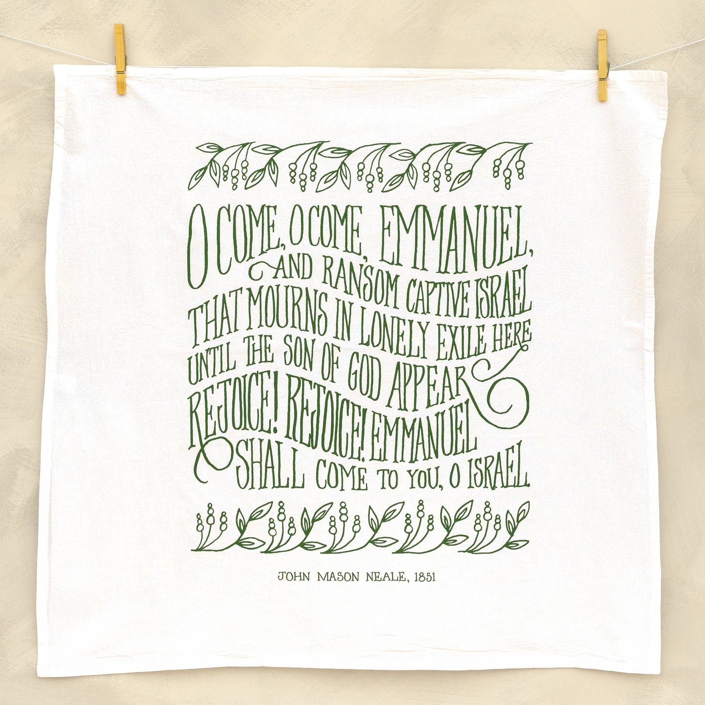 Hymn Tea Towel:  O Come, O Come Emmanuel