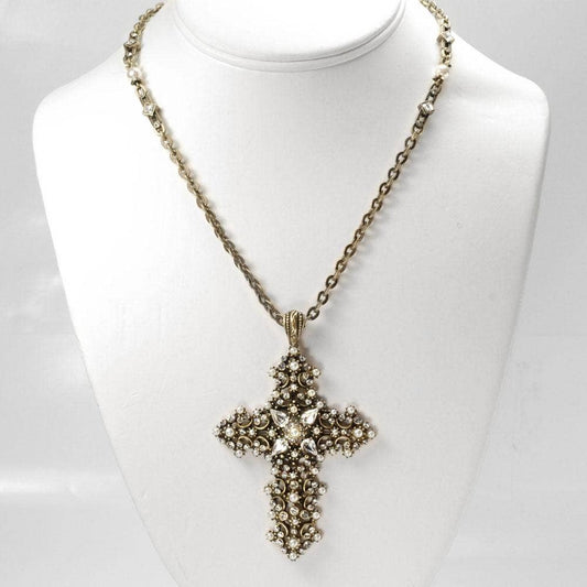 Necklace - Cross - Pearl Lace