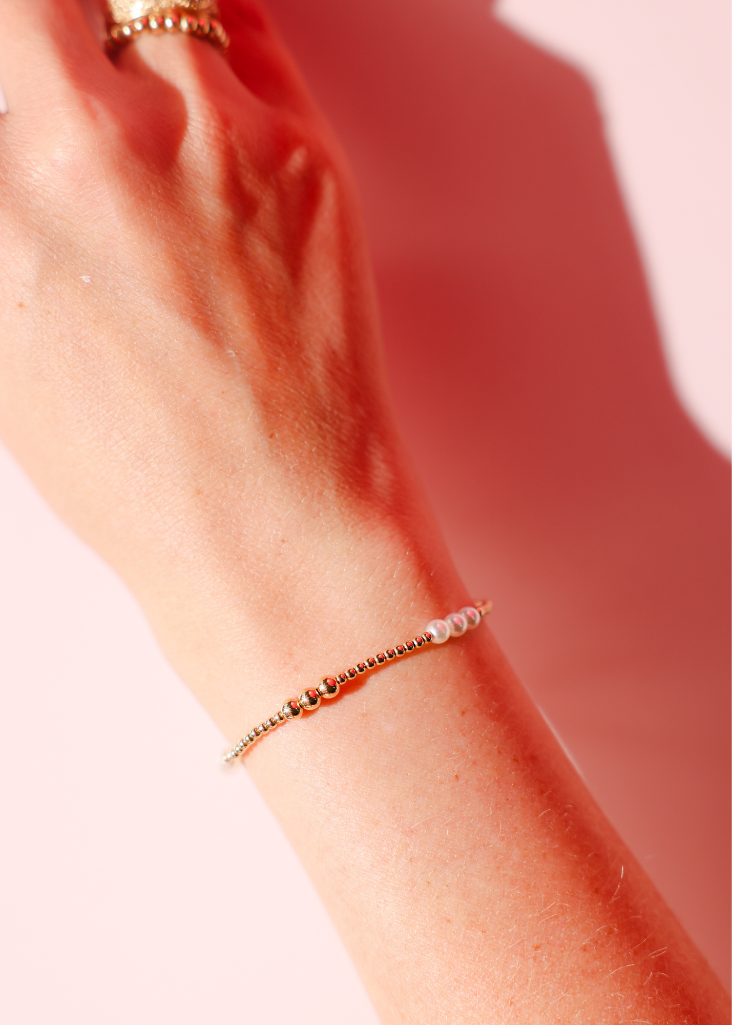 Bracelet - Pearl/Gold ILY Gold