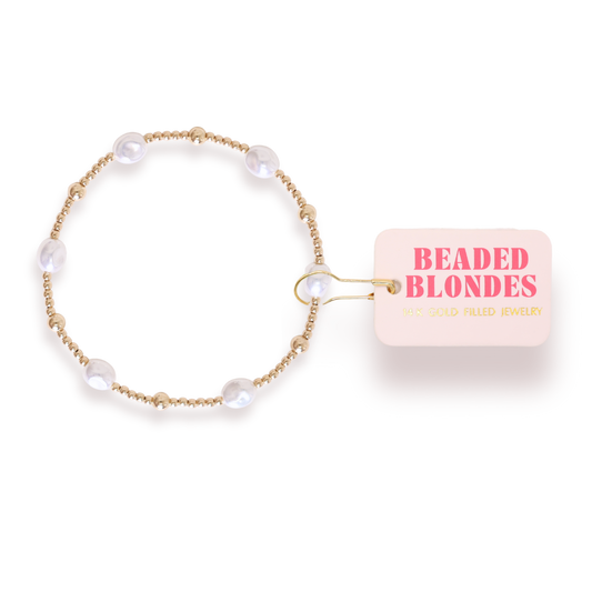 Bracelet - Pearl/Gold Maggie