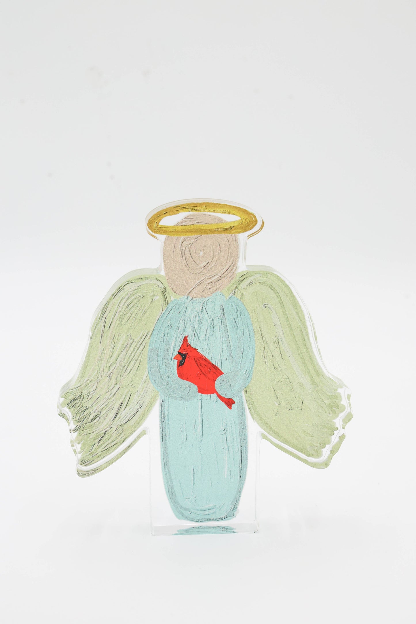 Acrylic Angel - with Cardinal