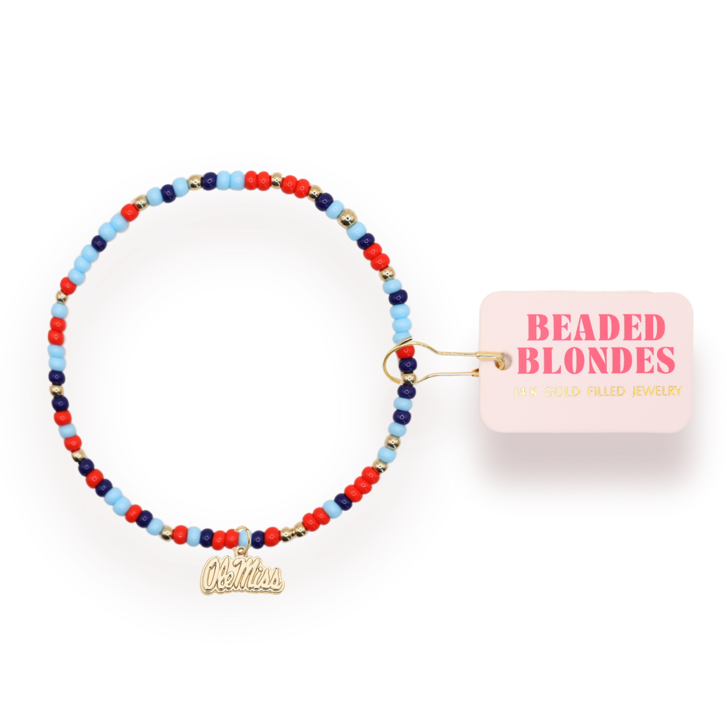 Bracelet - Collegiate+Ole Miss Gold Charm