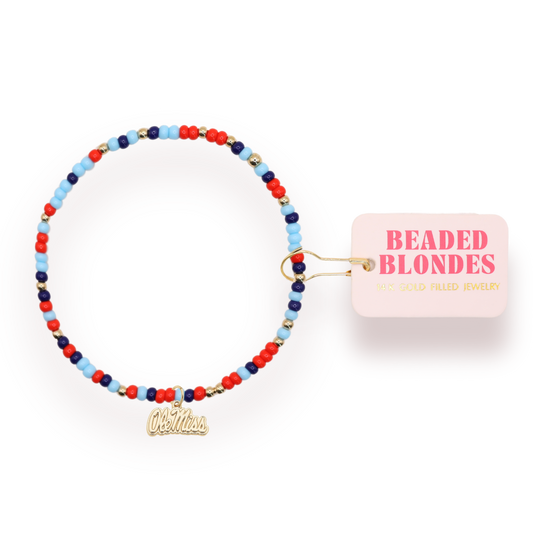 Bracelet - Collegiate+Ole Miss Gold Charm