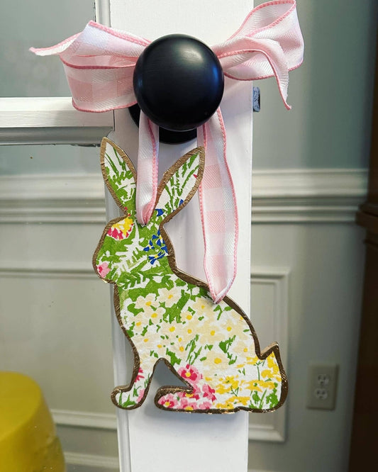 Door Hanger - Bunny - Floral - 8”
