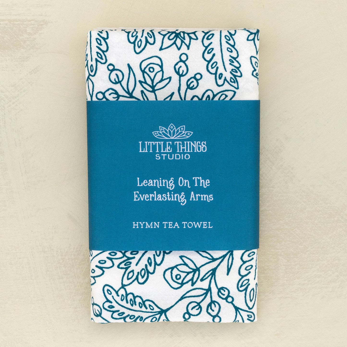 Hymn Tea Towel: Leaning on the Everlasting Arms