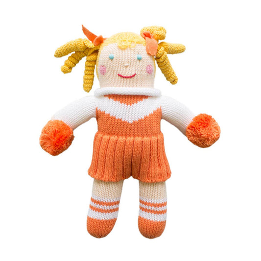 Cheerleader Knit Doll - Orange & White