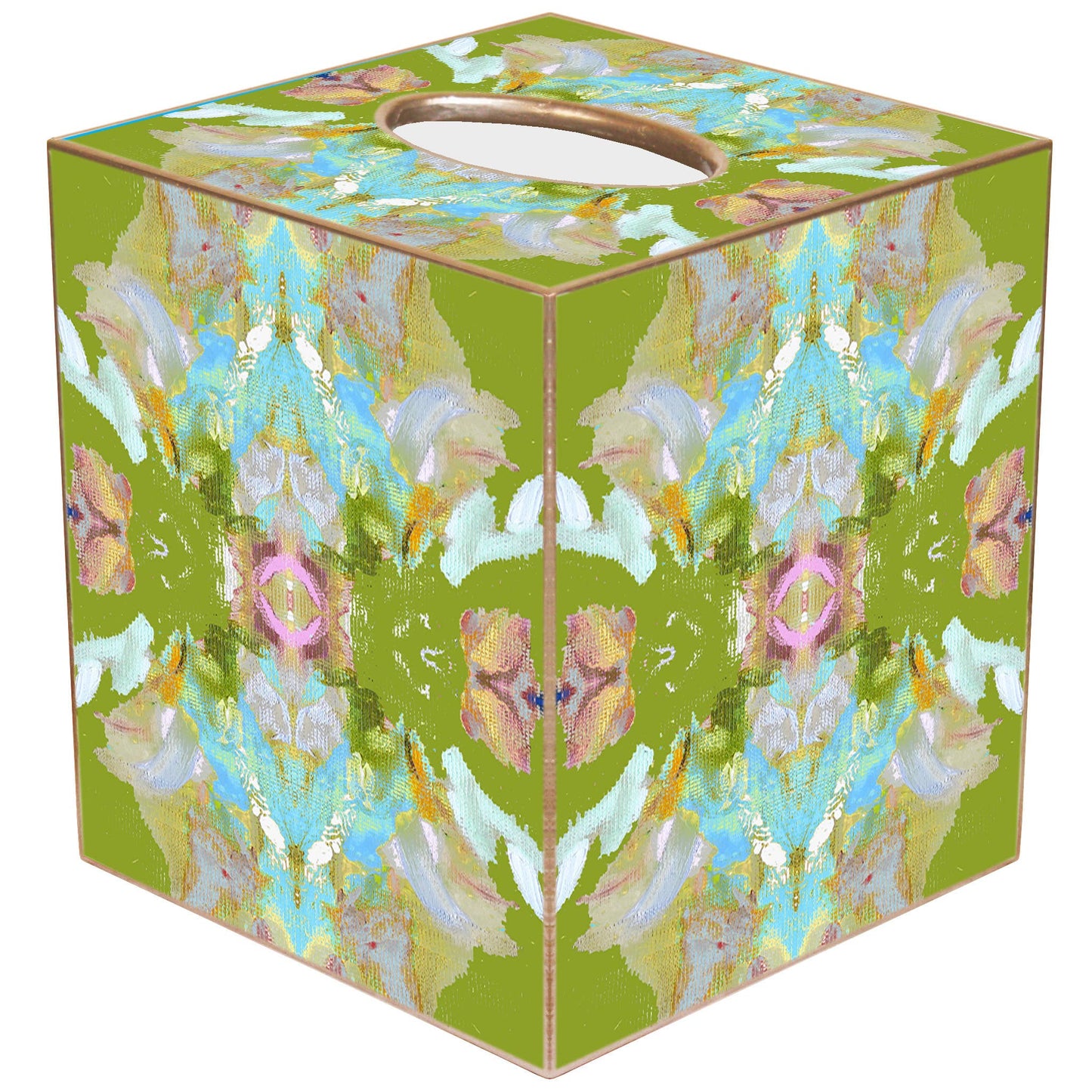 Tissue Box - Stained Glass Green by Laura Park