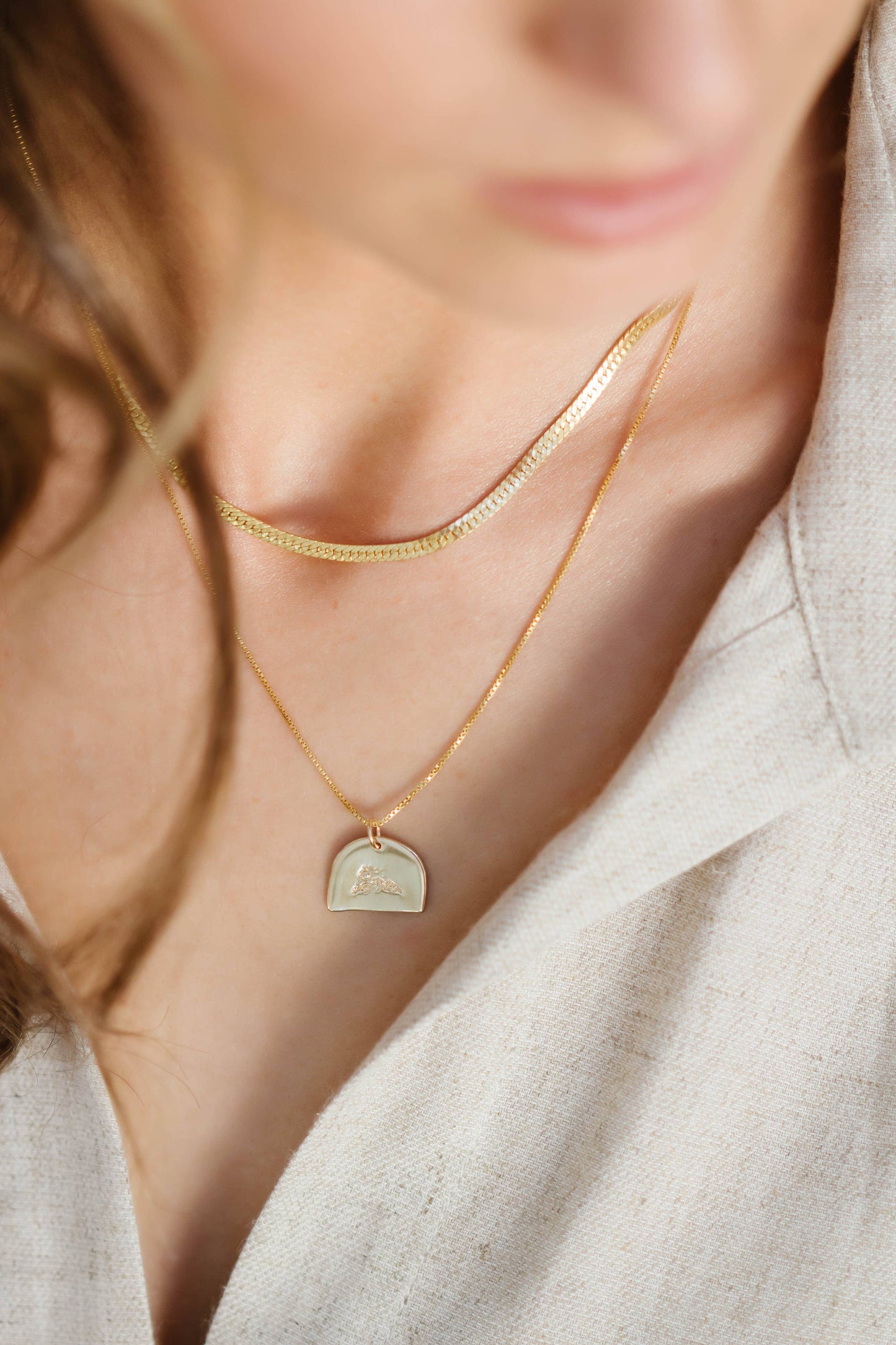 Mountains 14K GF necklace
