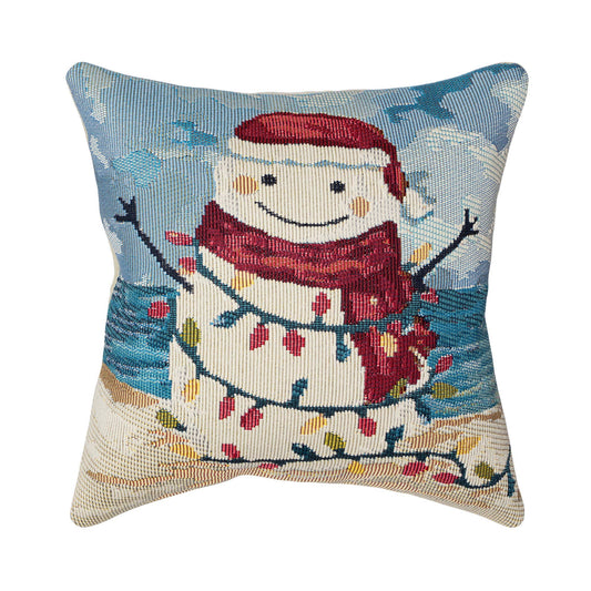 Pillow - Indoor/Outdoor - Beach Snowman Ocean - Marina