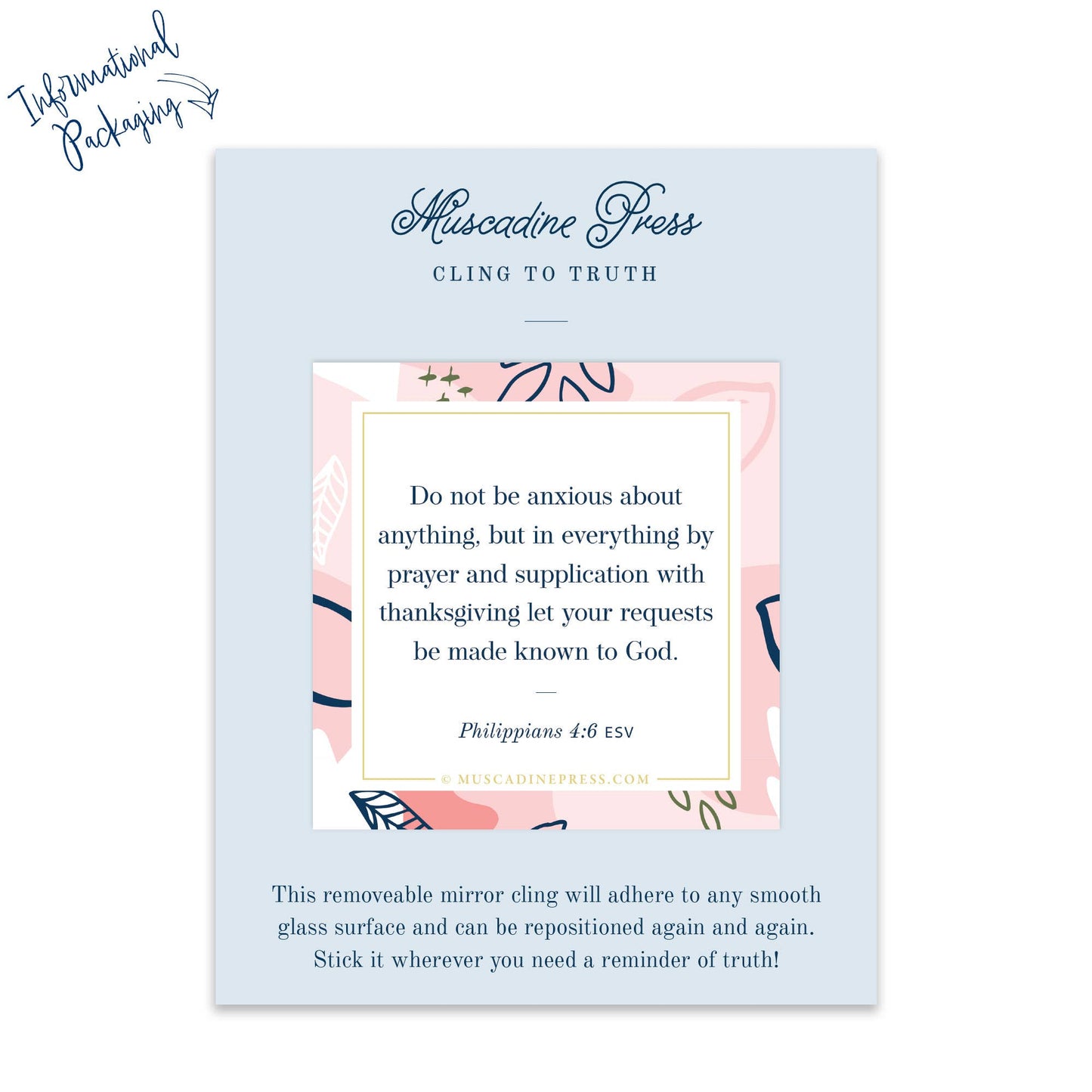 Scripture Static Cling, Do Not Be Anxious