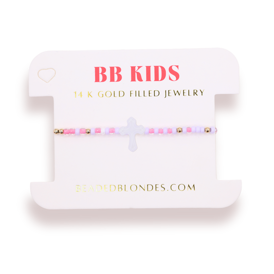 Kids Bracelet - Lilac Cross Sprinkle Bracelet