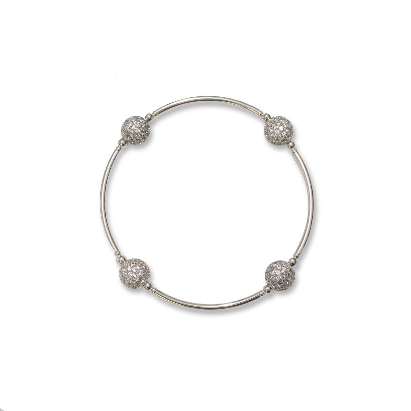 Bracelet - Blessing - 8mm Crystal Pave in Sterling Silver - Standard