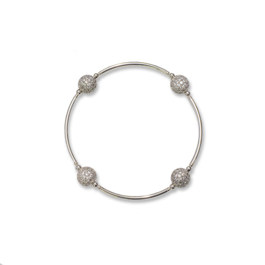 Bracelet - Blessing - 8mm Crystal Pave in Sterling Silver