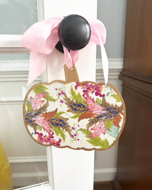 Door Hanger - Tobacco Leaf 8" Pumpkin