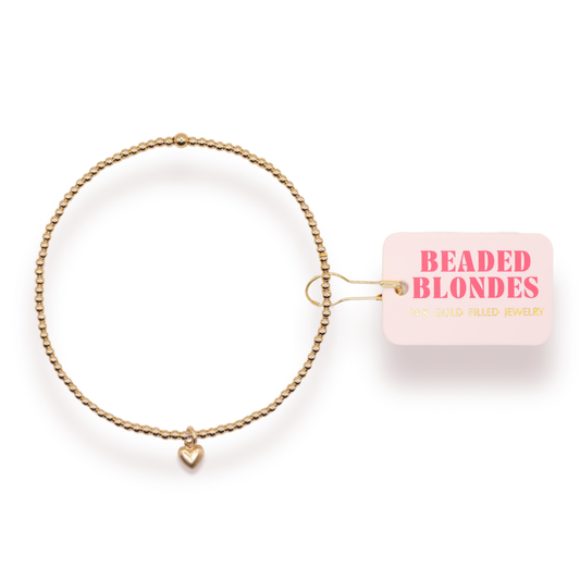 Bracelet - Gold+Charm - Heart Mini