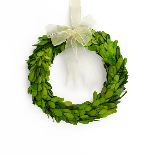 Wreath:  8" Preserved Boxwood
