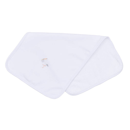 Burp Cloth - White Stork