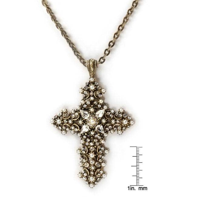 Necklace - Cross - Pearl Lace