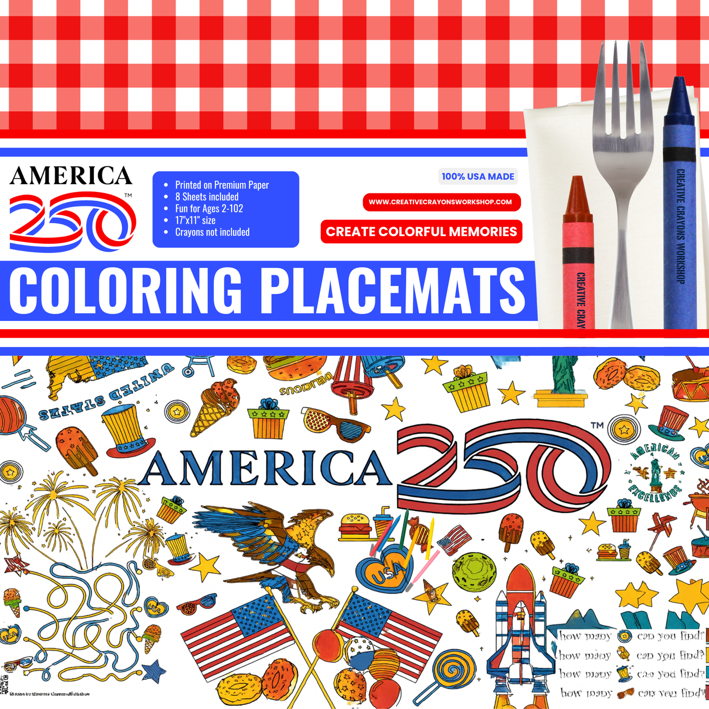 Placemats - Coloring - America250™