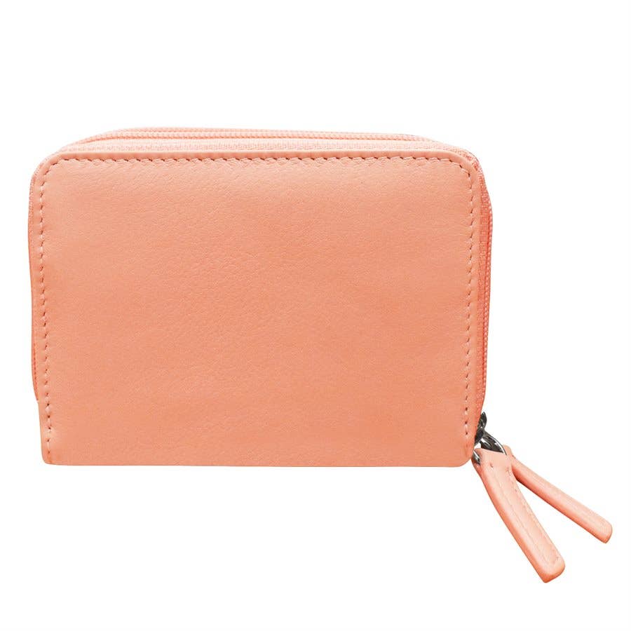 Leather Double Zip Accordion Wallet
