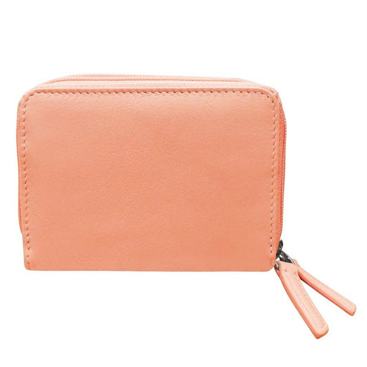 Leather Double Zip Accordion Wallet