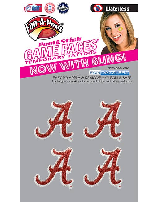 Alabama - Game Faces Fandazzlerz Temporary Tattoos/Stickers