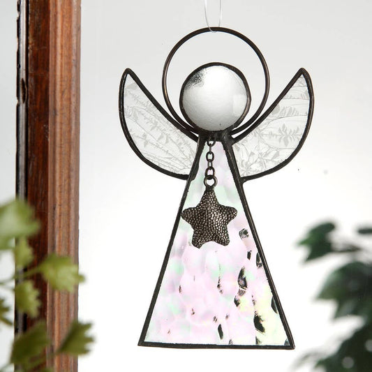 Clear Iridescent Glass Angel Sun Catcher