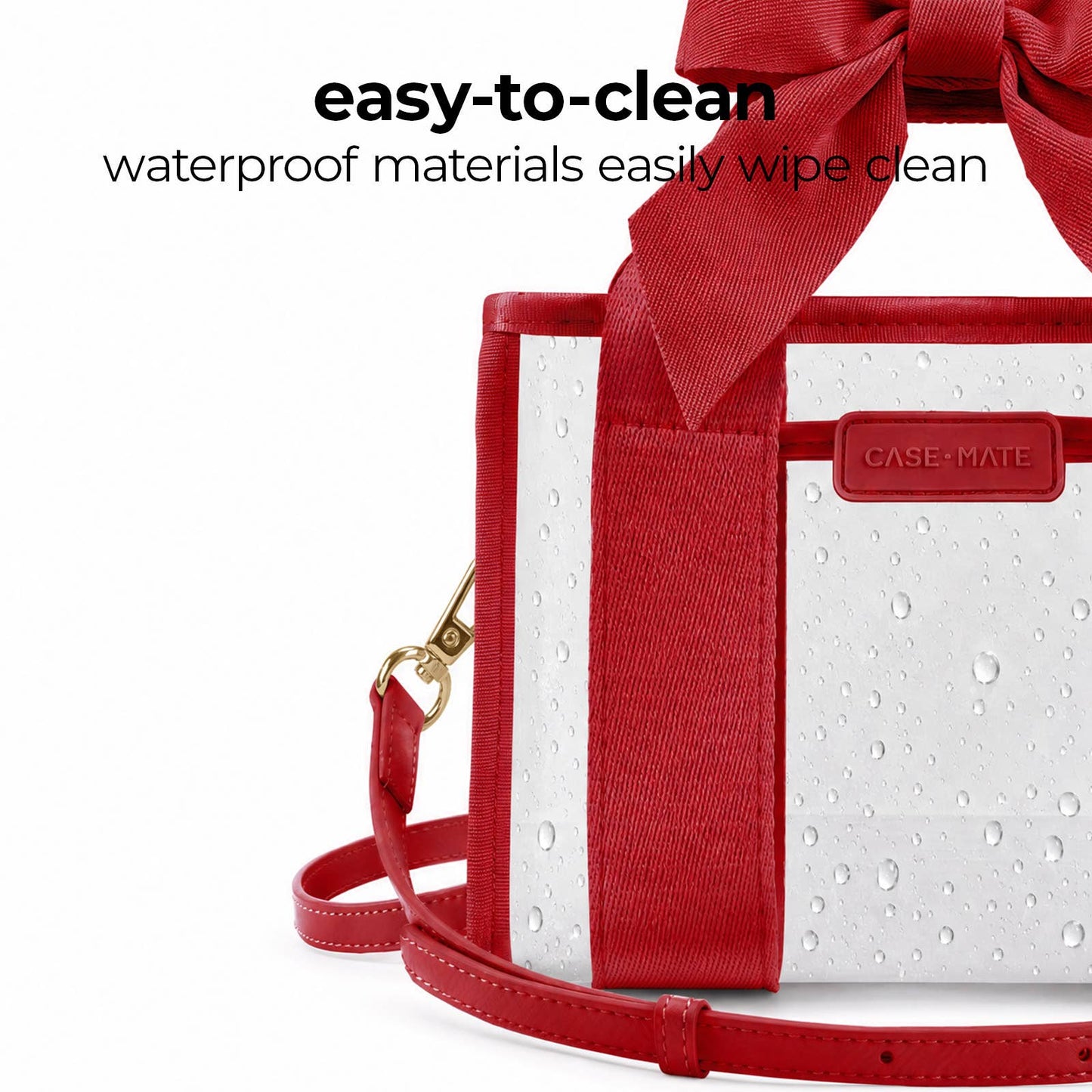 Crossbody/Handbag - Clear/Red + Bow
