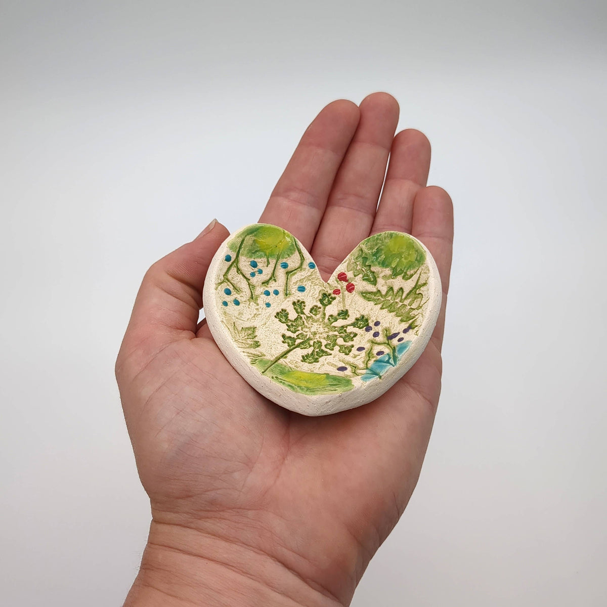 Trinket Dish - Heart with Pressed Flowers