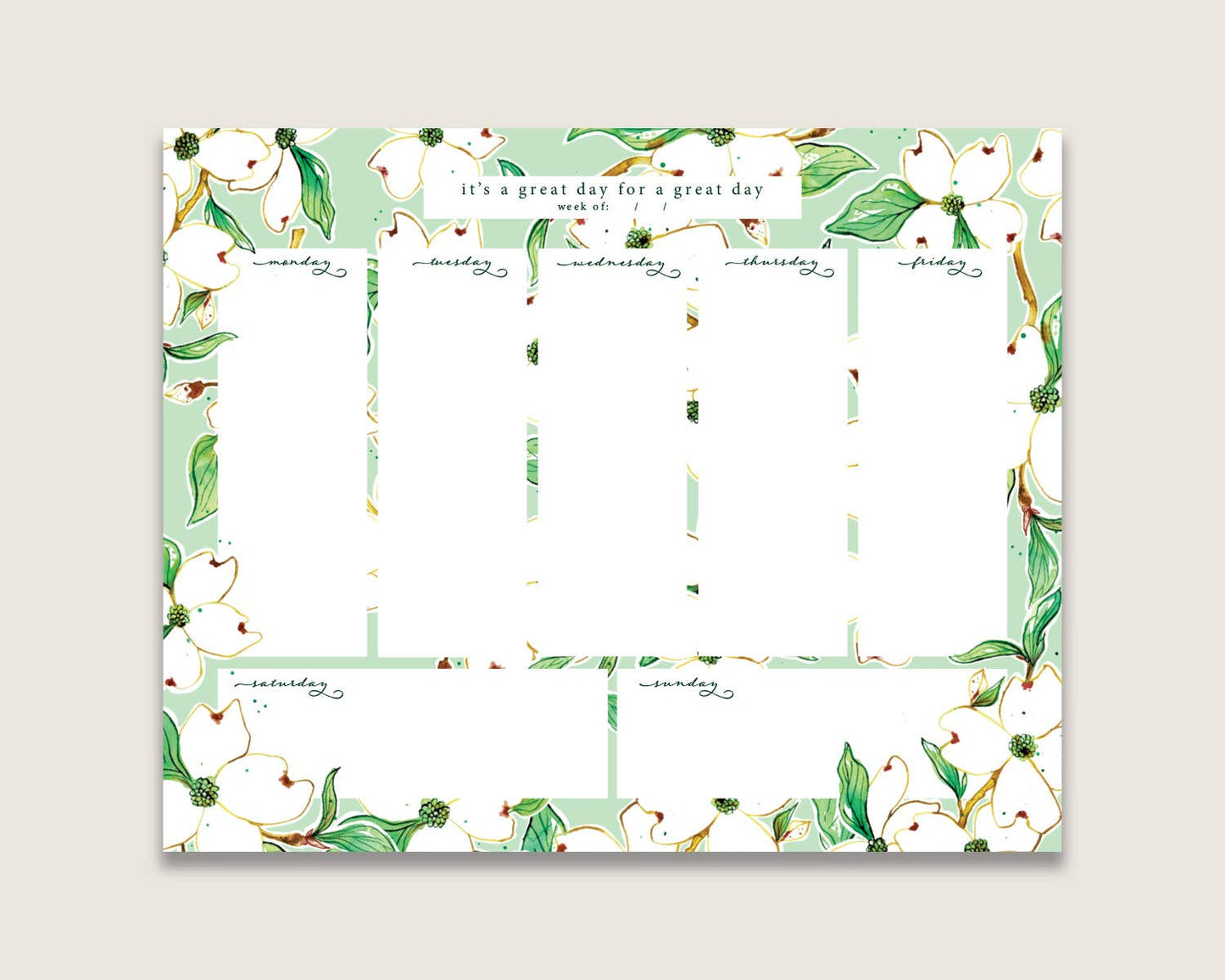 Dogwood Weekly Planner Notepad