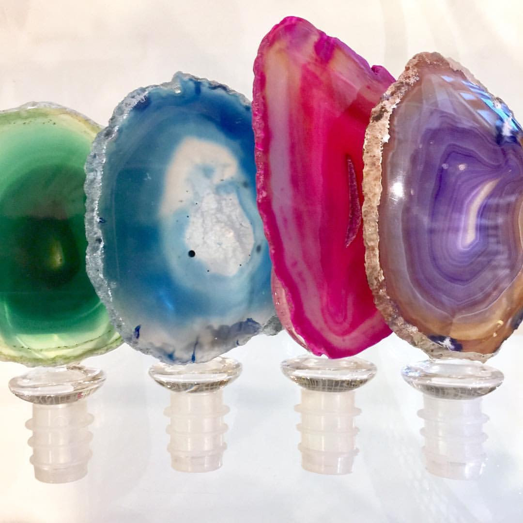 Carved Rock Bottle Stopper