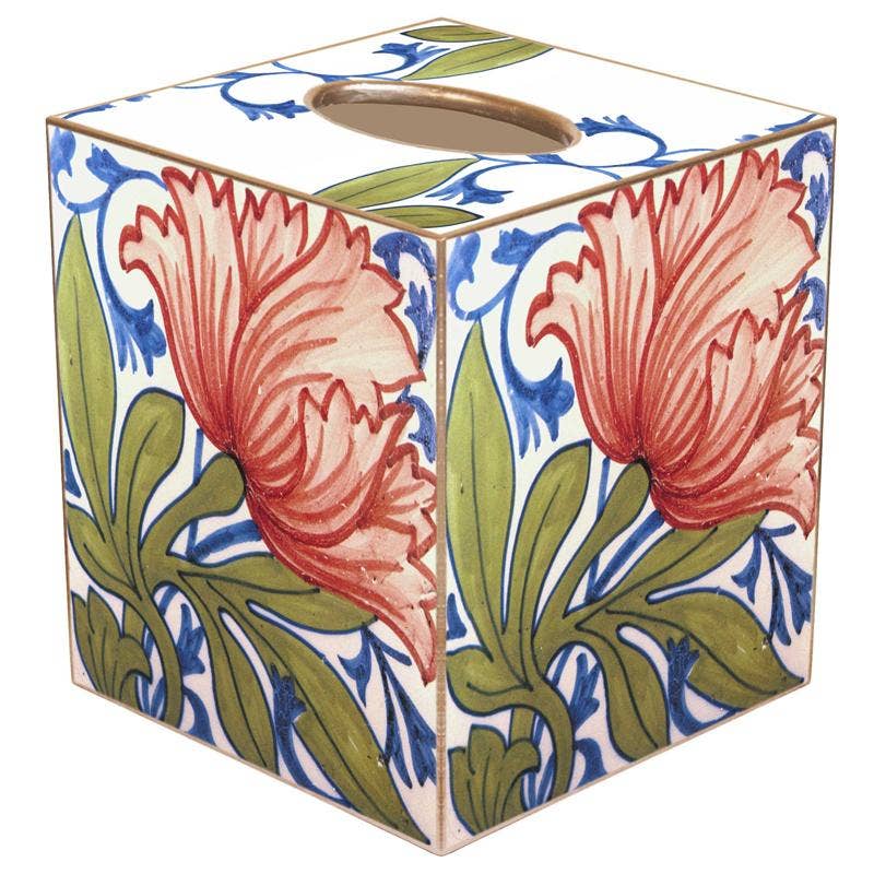 Tissue Box - Poppy Delft Pattern
