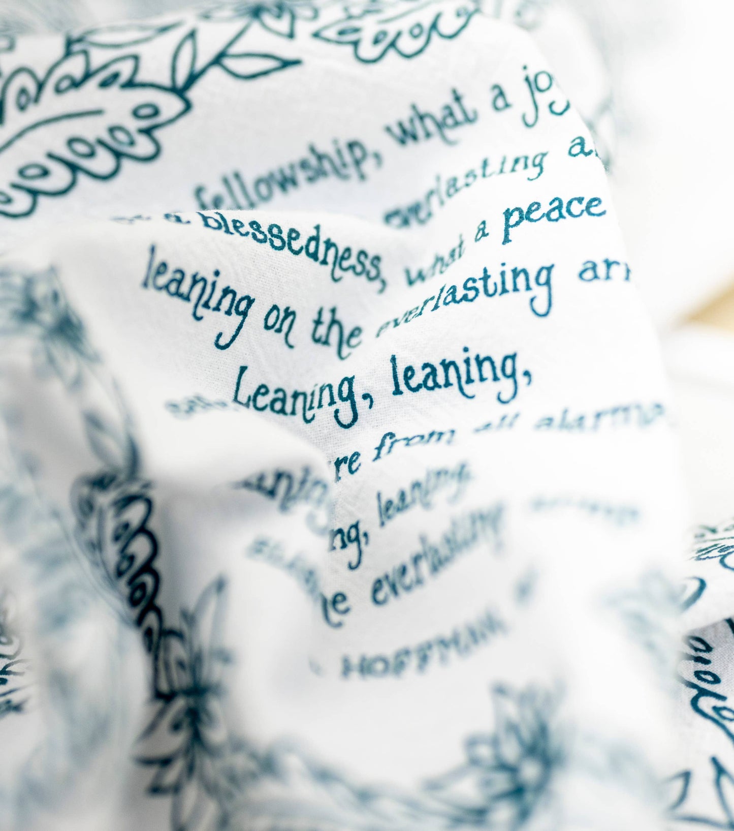 Hymn Tea Towel: Leaning on the Everlasting Arms