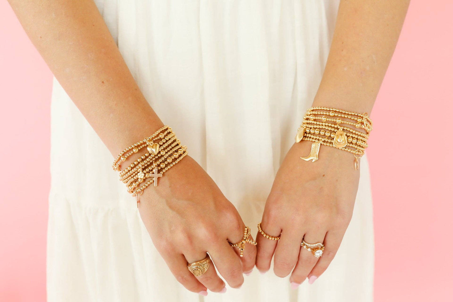 Bracelet - Gold+Charm - Cross