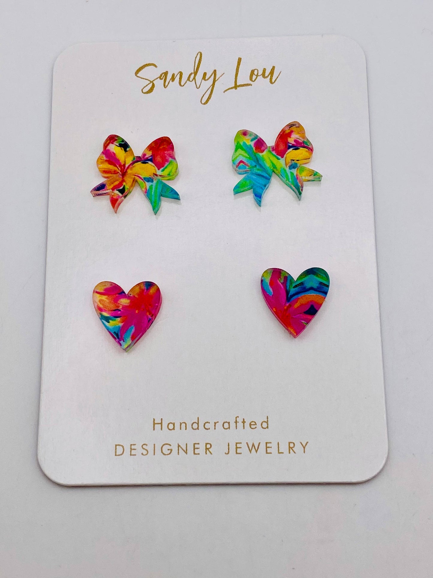 Earrings - Hearts & Bows Studs - Assorted