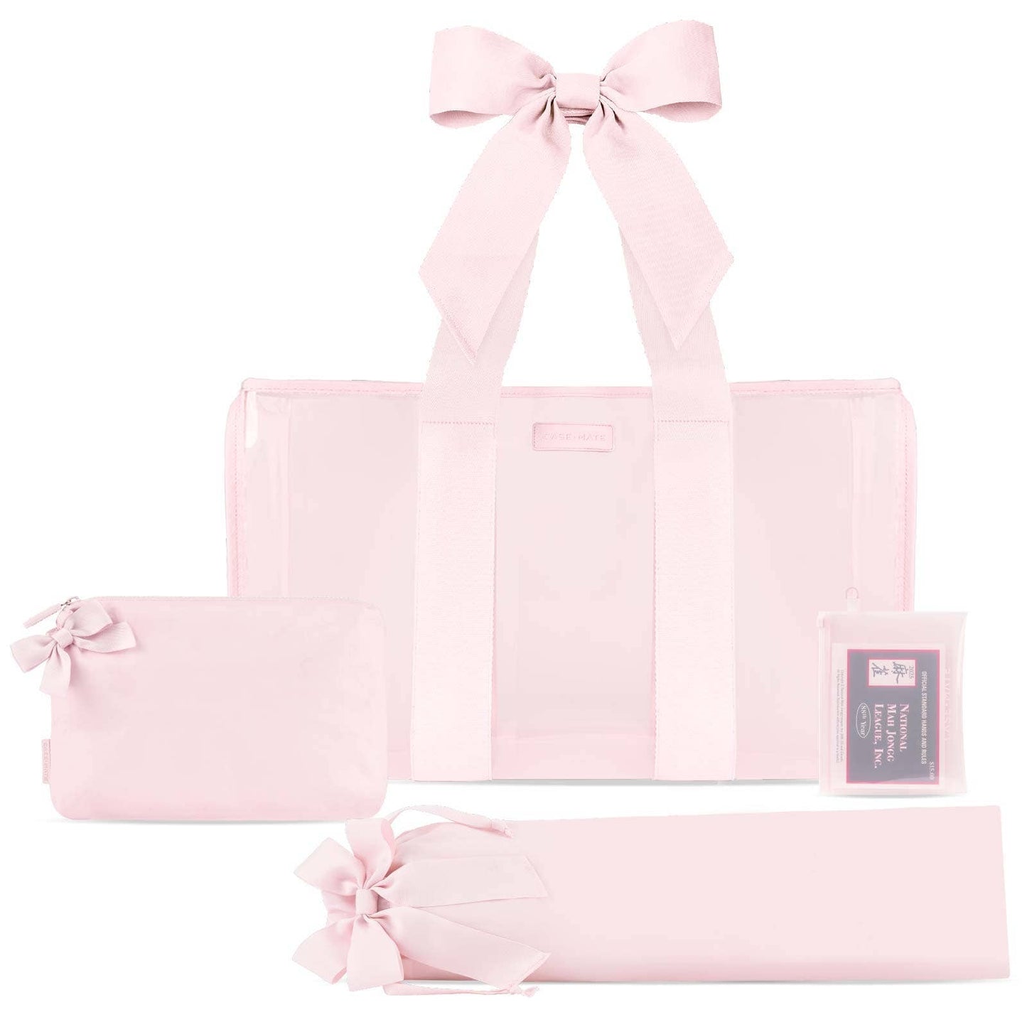 Mahjong Tote Set - Ballet Pink Bow