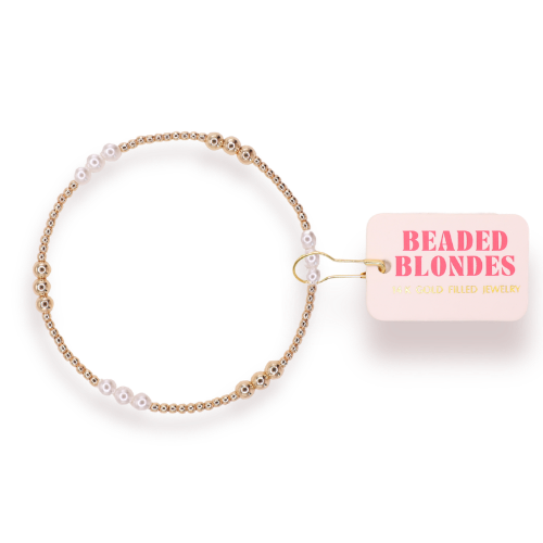 Bracelet - Pearl/Gold ILY Gold