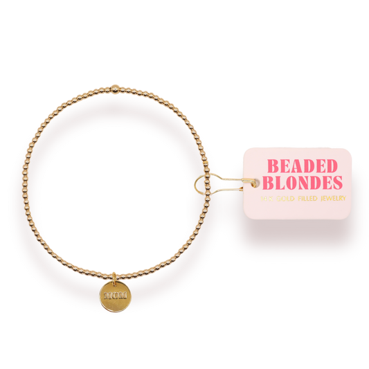 Bracelet - Gold+Charm Mom
