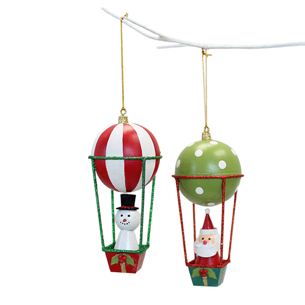 Ornament - Hot Air Balloon Snowman
