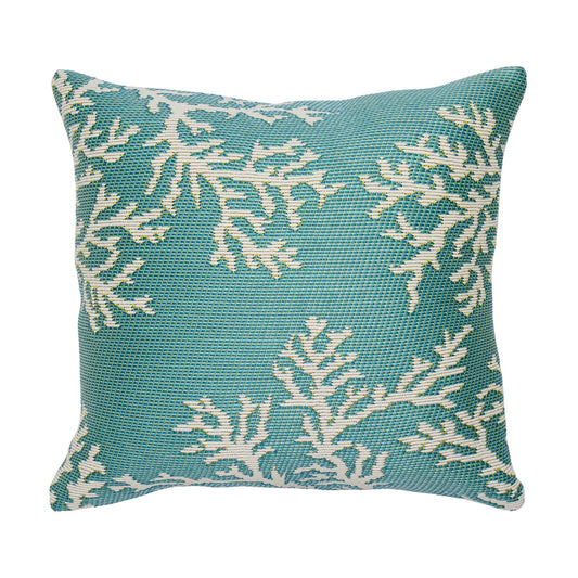 Pillow - Indoor/Outdoor - Coral Edge Aqua (Marina)