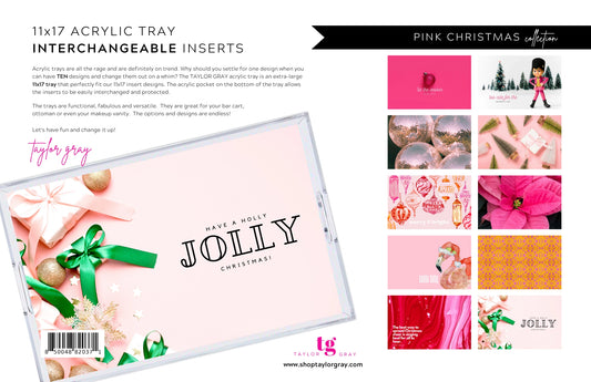 Tray Inserts - Pink Christmas