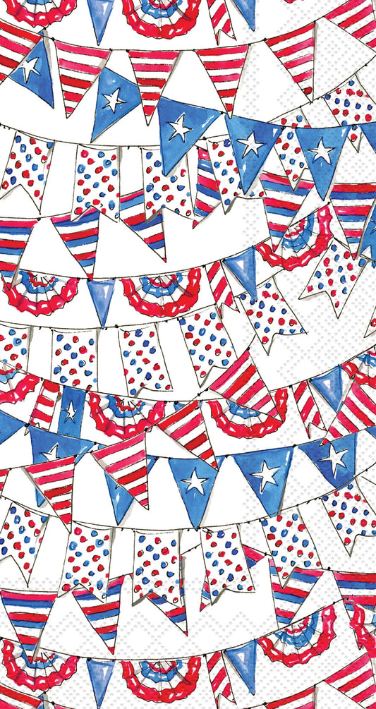 Guest Towels/Hostess Napkins - Patriotic Pennant Flag Rosanne Beck