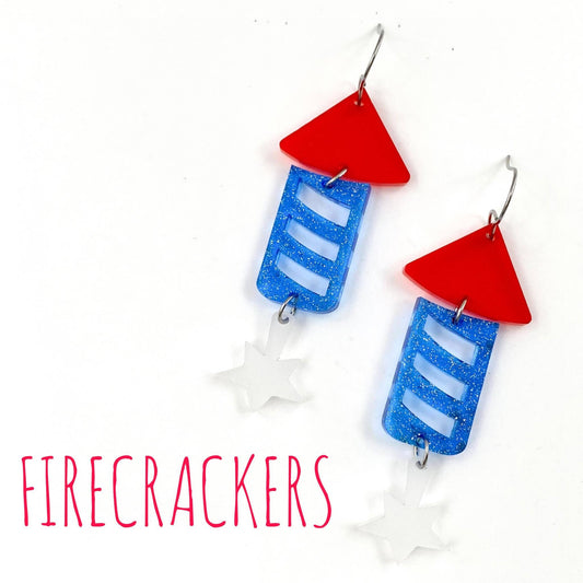 Earrings - Acrylic Firecrackers