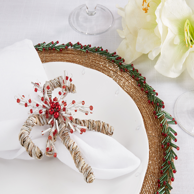 Napkin Ring - Crossed Candy Canes