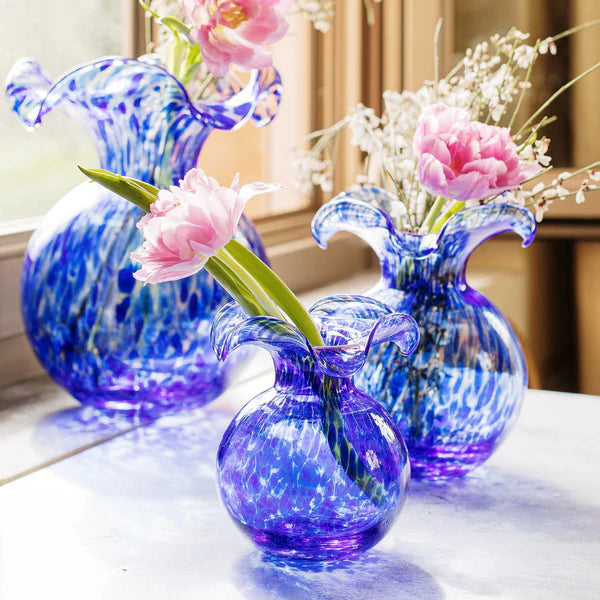 Hibiscus Vase - Cobalt Tortoiseshell