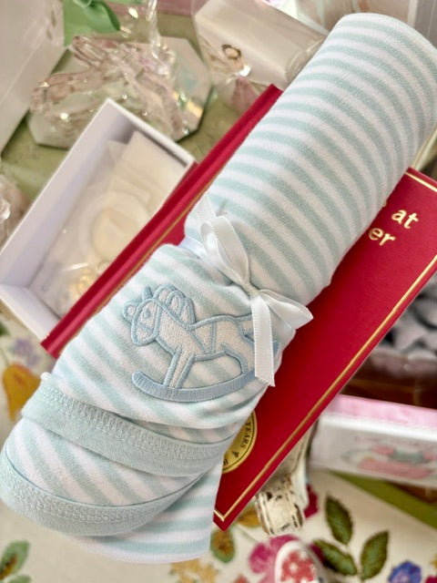 Baby Blanket - Rocking Horse (Blue)
